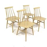 Set de 4 chaises "Fanett" en teck par Ilmari Tapiovaara, Suède, 1960