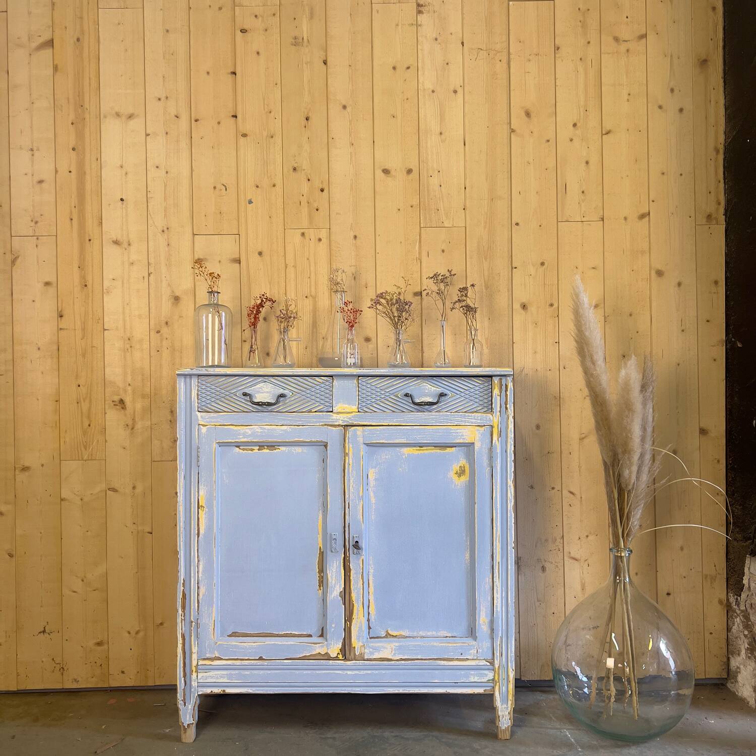 Blue patinated Parisian buffet
