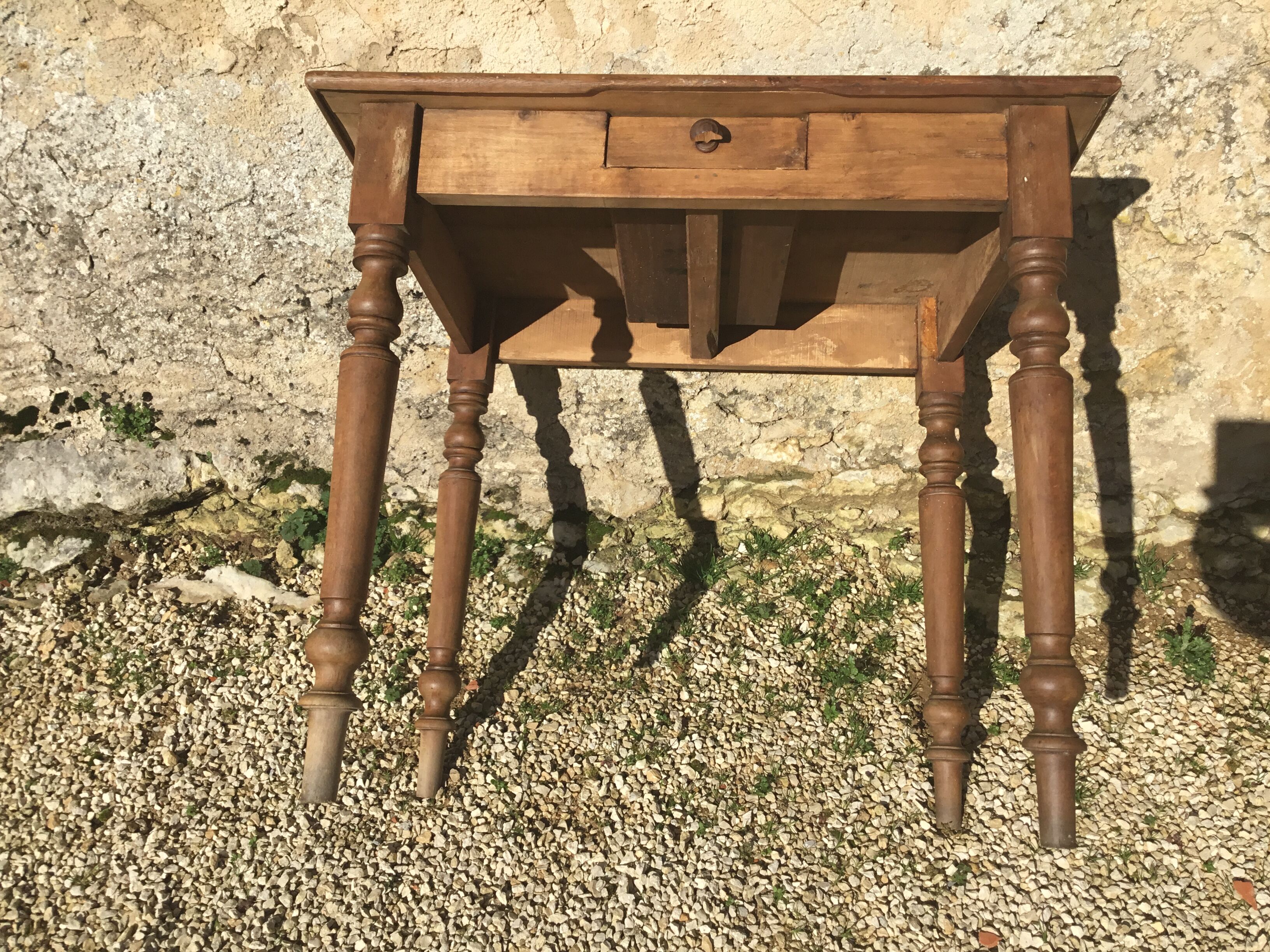 Country table in beech and poplar early 20th century