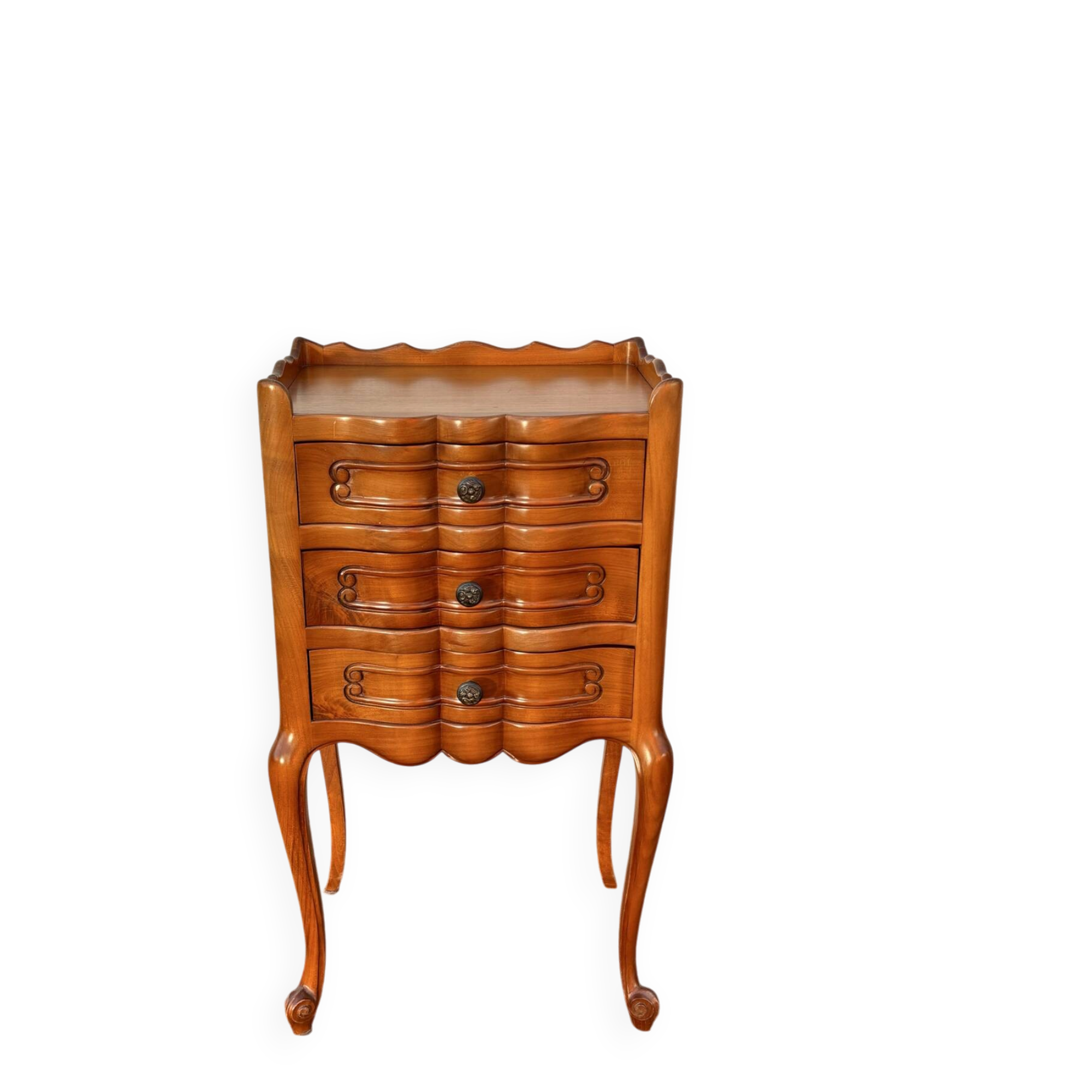 Vintage 1970s bedside table in carved wood – Louis XV style