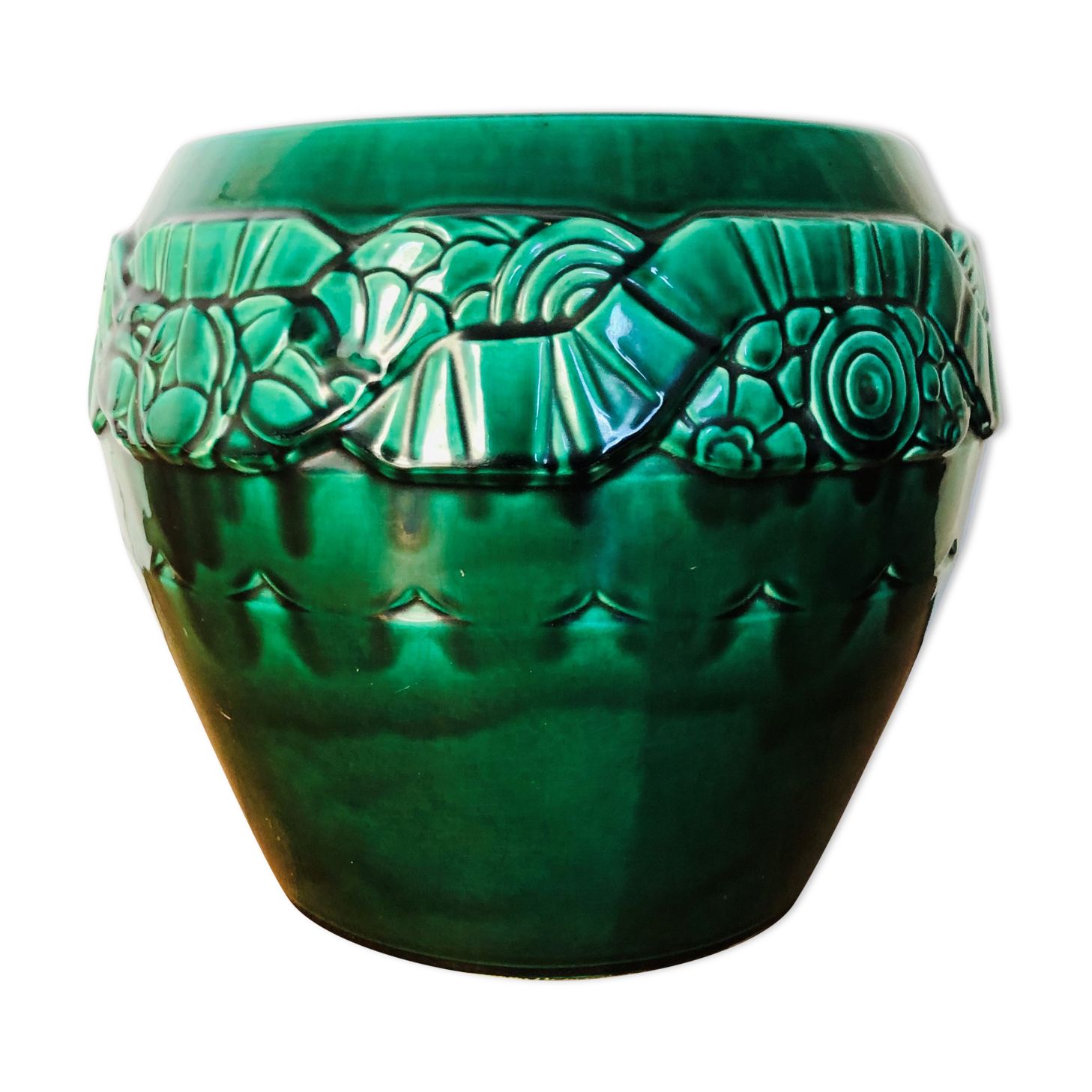 Large Art Deco ceramic pot cover
