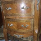 Pair of Louis XV style marquetry bedside tables