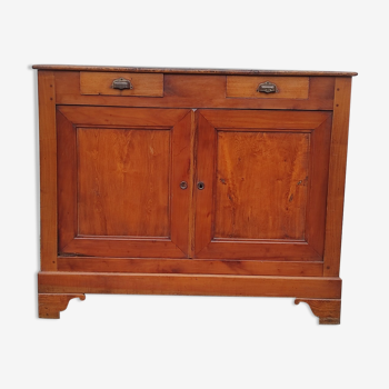 Old Parisian sideboard in rustic oak 2 drawers 2 doors vintage country storage cabinet