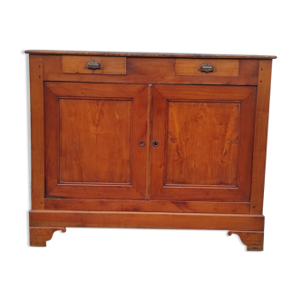 Old Parisian buffet in rustic oak 2 drawers 2 doors vintage country storage unit