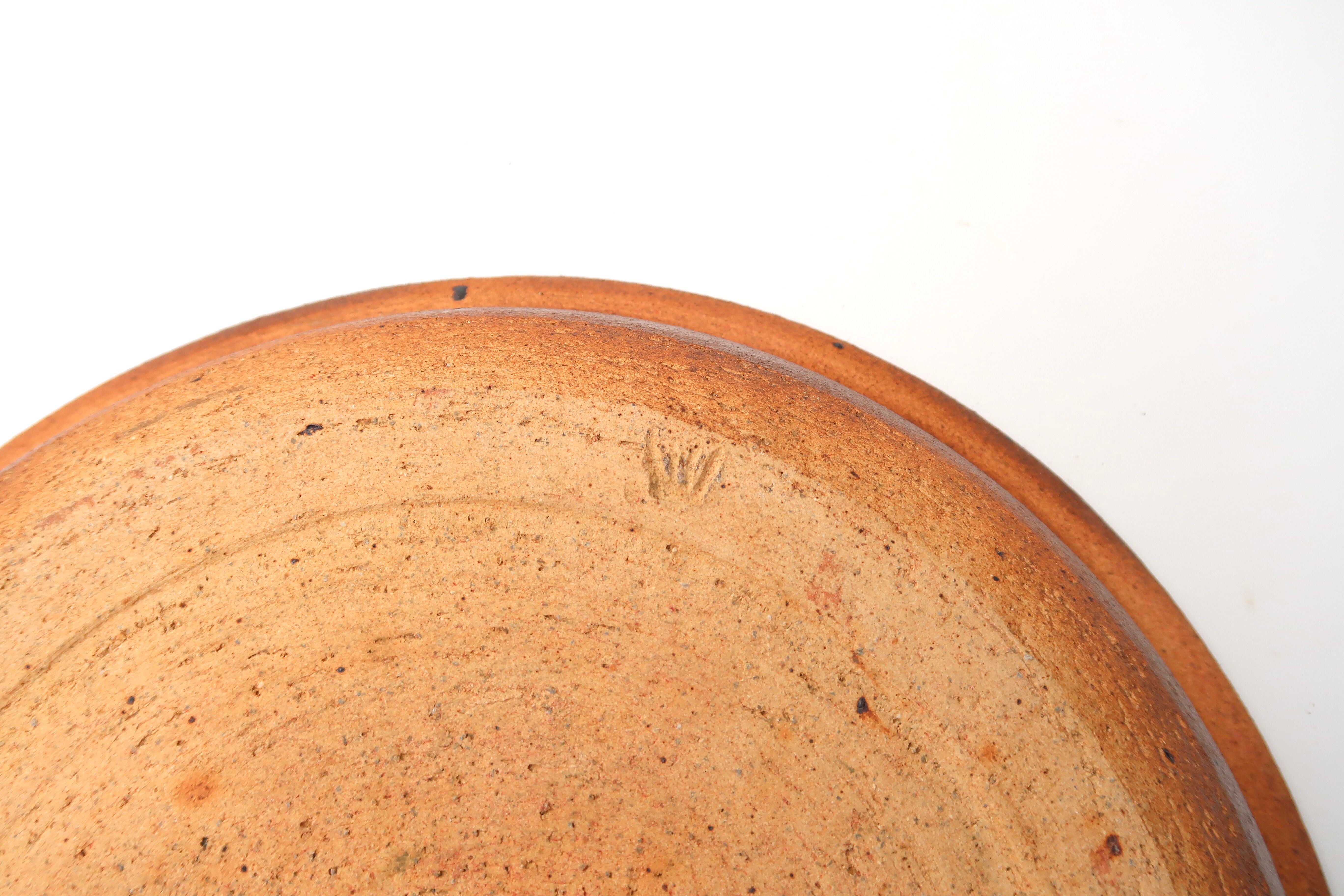 Stoneware dish by Pierre Digan, La Borne, 60s