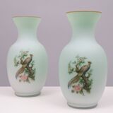 Norleans - Made in Italy - Opaline Glass Hand Painted Vases