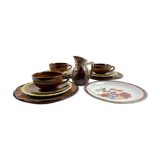 Service a the depareille - faïence, grès et porcelaine - 3 couverts -14 pièces