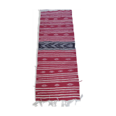 Tapis rouge et noir fait main traditionnel 170x60cm