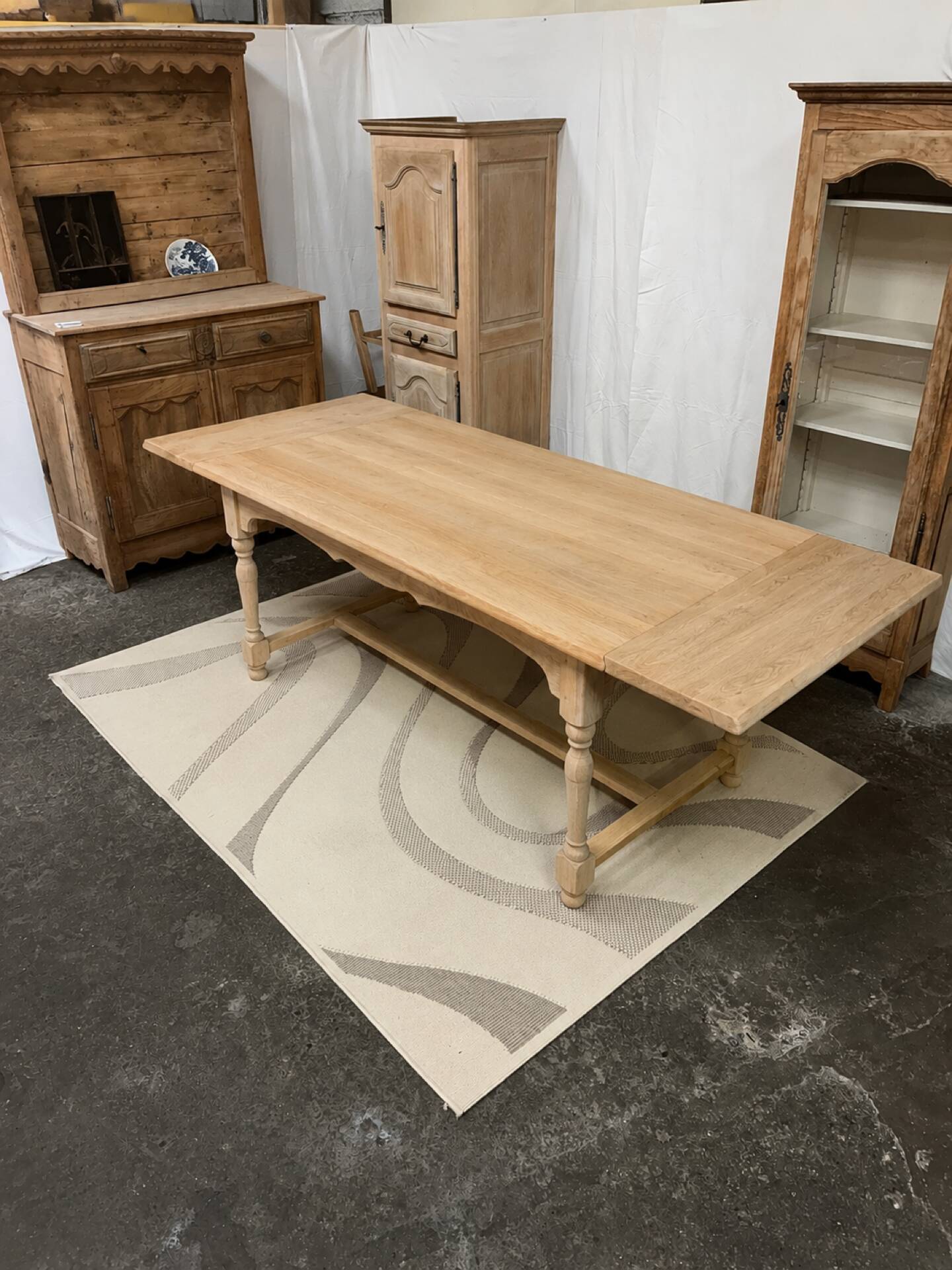 Table de ferme en chêne massif avec rallonges