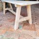 Rustic, raw solid oak bench.