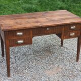 Solid oak desk from the 1930s with spindle legs