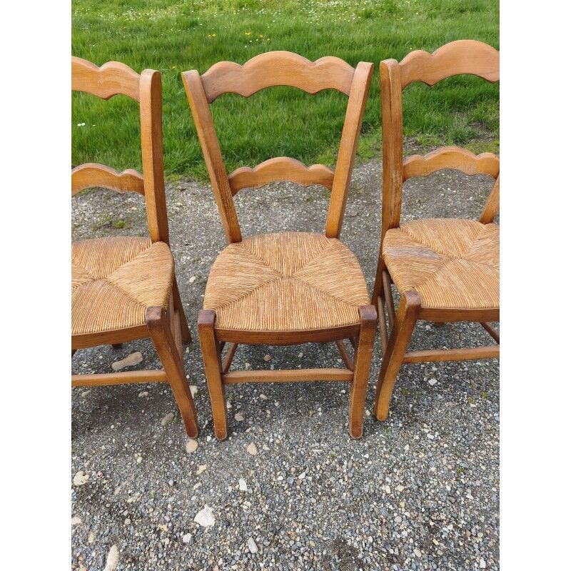 6 chaises paillées anciennes