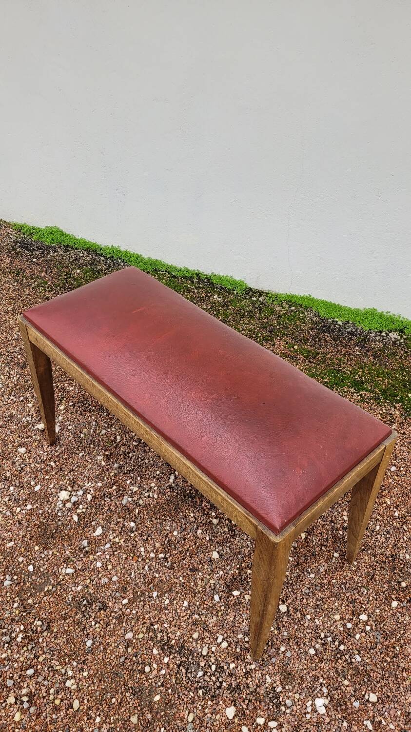 Art Deco piano stool bench in original Skai.