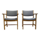 Pair of chairs stamped "Hans Wegner" 1960.