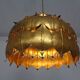 Large French Brass Lotus Ceiling Lamp, 1940s
