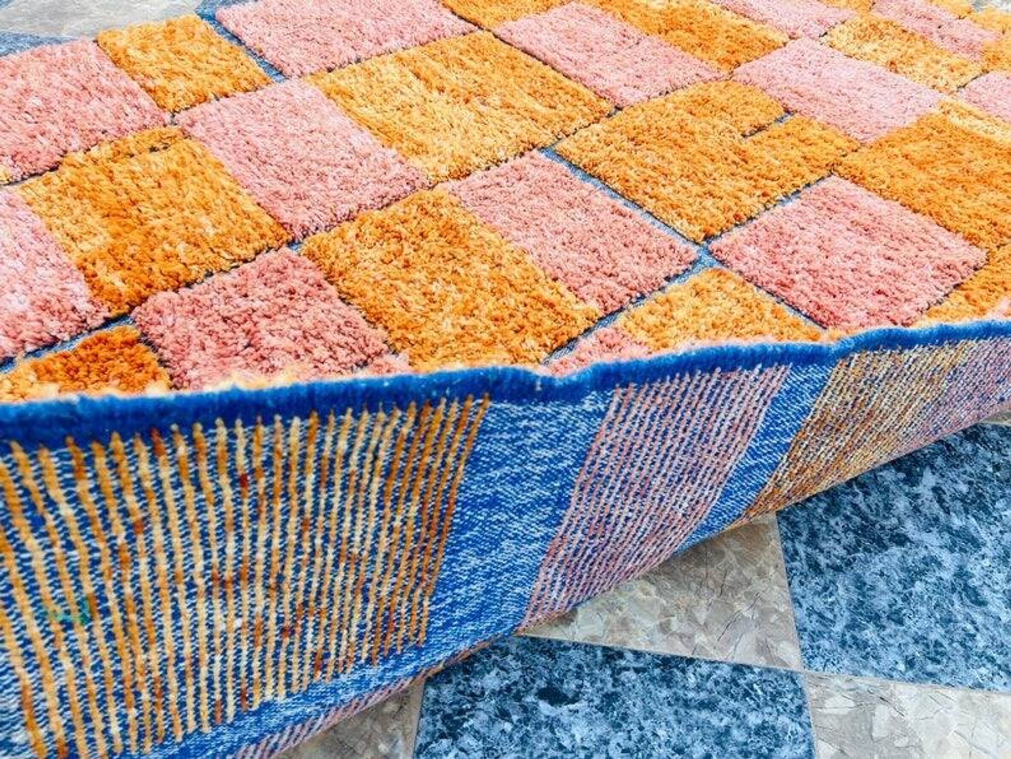 Handmade colourful rug from the Atlas Mountains 3/2m
