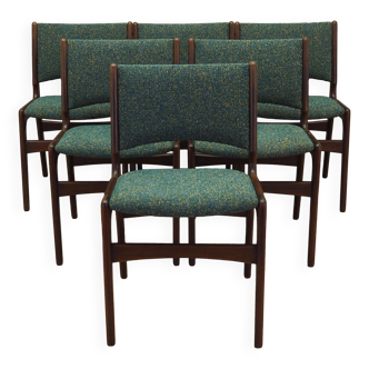 Set of six mahogany chairs, Danish design, 1970s, designer: Henning Kjærnul