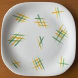 6 grandes assiettes plates anciennes en faïence de Lunéville