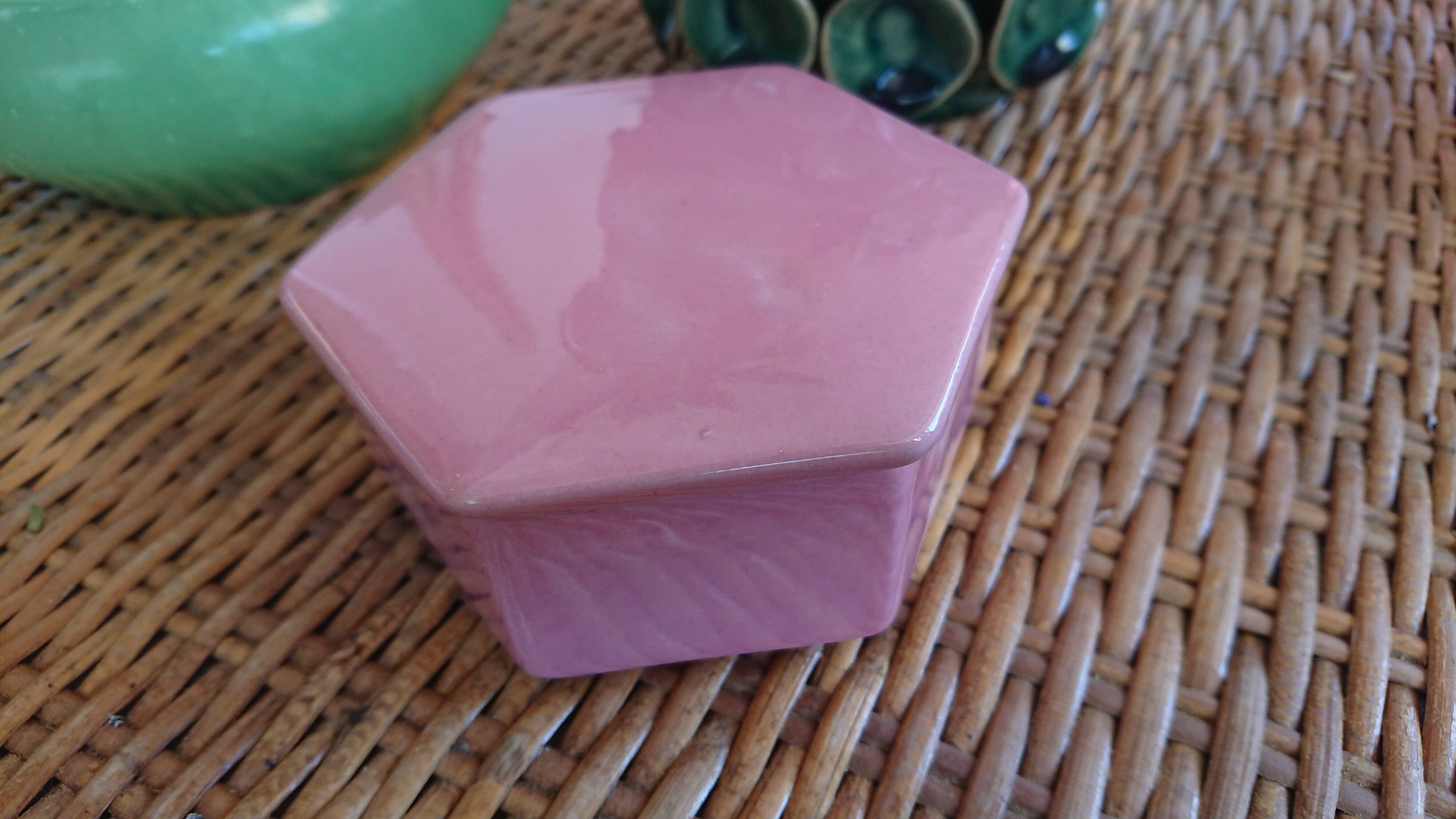 Pink porcelain jewelry box