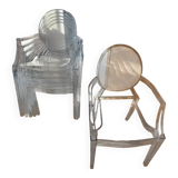 Set of 6 Starck Louis Ghost chairs by Kartell