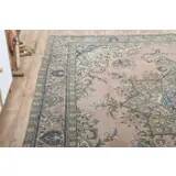 1970s Vintage Persian Handmade Wool Cotton Pink Oversized Rug 300x379