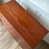 Teak veneer chest of drawers
