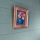 Oil on panel bouquet of flowers framed and signed
