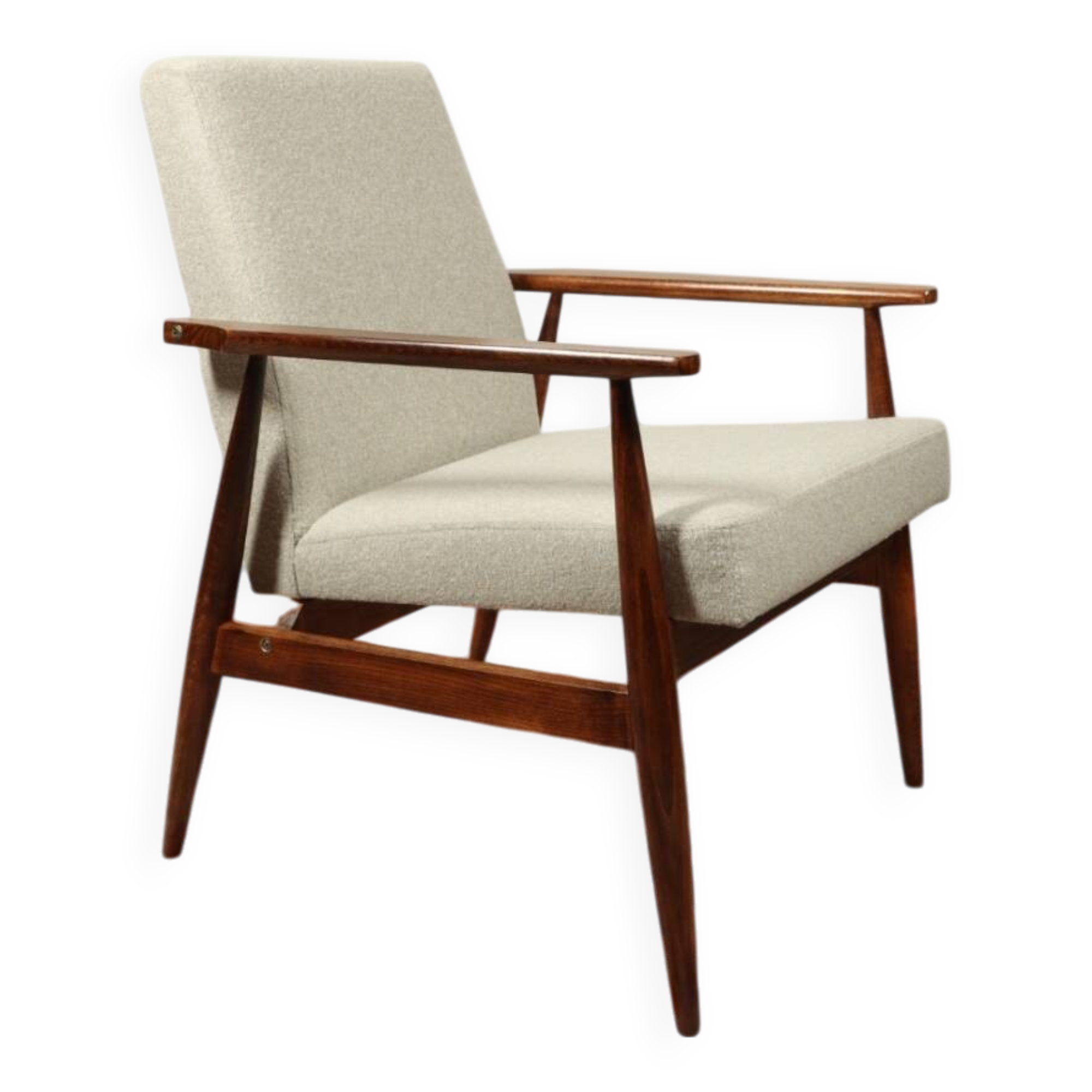 Scandinavian Lounge Chair Bouclè Beige Classic Design