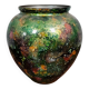 Large designer ball-shaped vase from the "laque line" art workshops