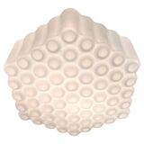 Set of three mid-century milk glass flush mounts or wall lights, Czechoslovakia