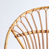 Adult size rattan shell armchair from the 60s