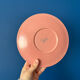 Longchamp pink marble ceramic flat plates service - plate