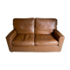 Vintage leather sofa 2 seater convertible caramel color