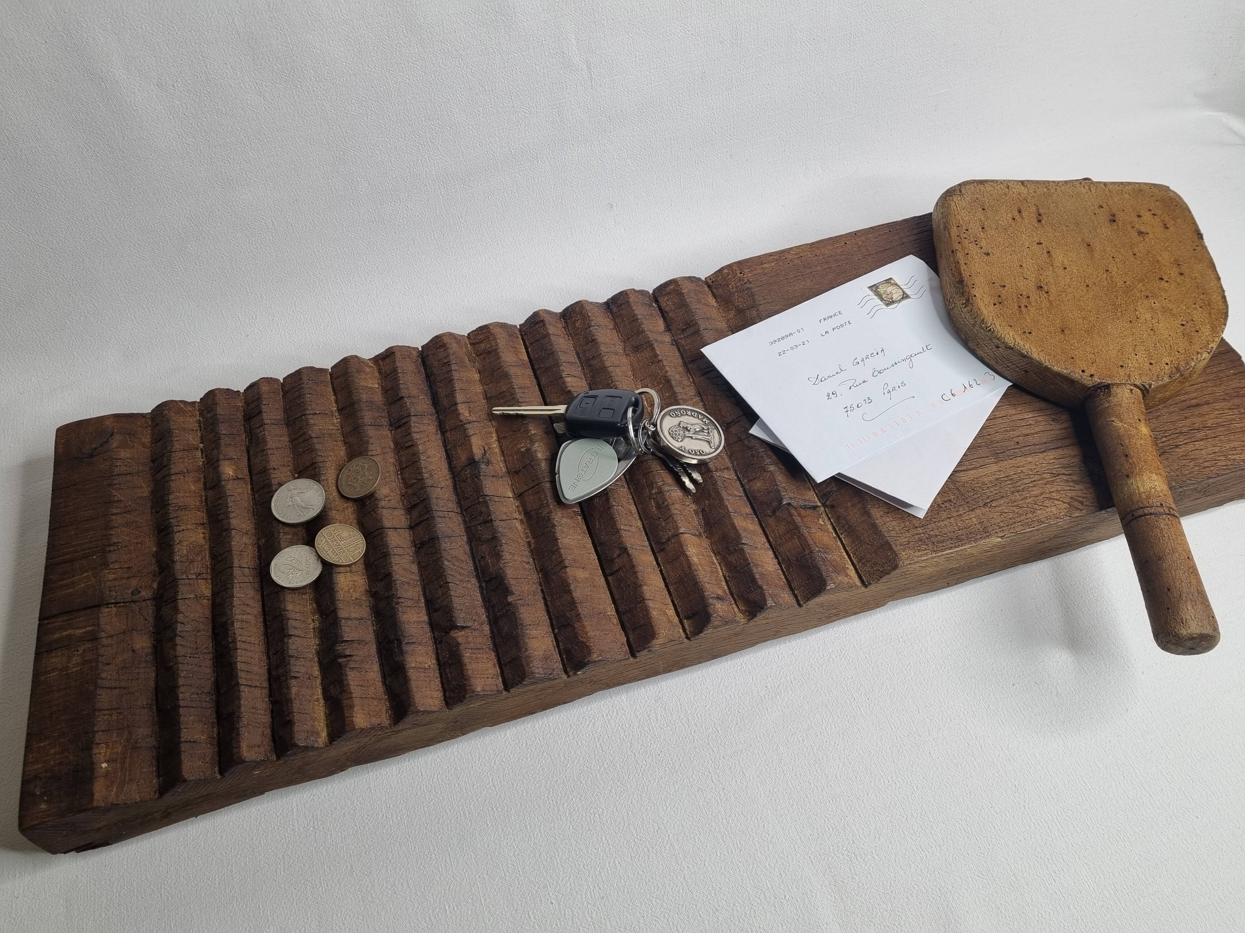 Former hand-carved lavender plank with its battoir