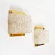 Pair of 1970s Italian brass & Murano glass wall lights