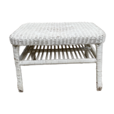 White rattan coffee table, 1960s