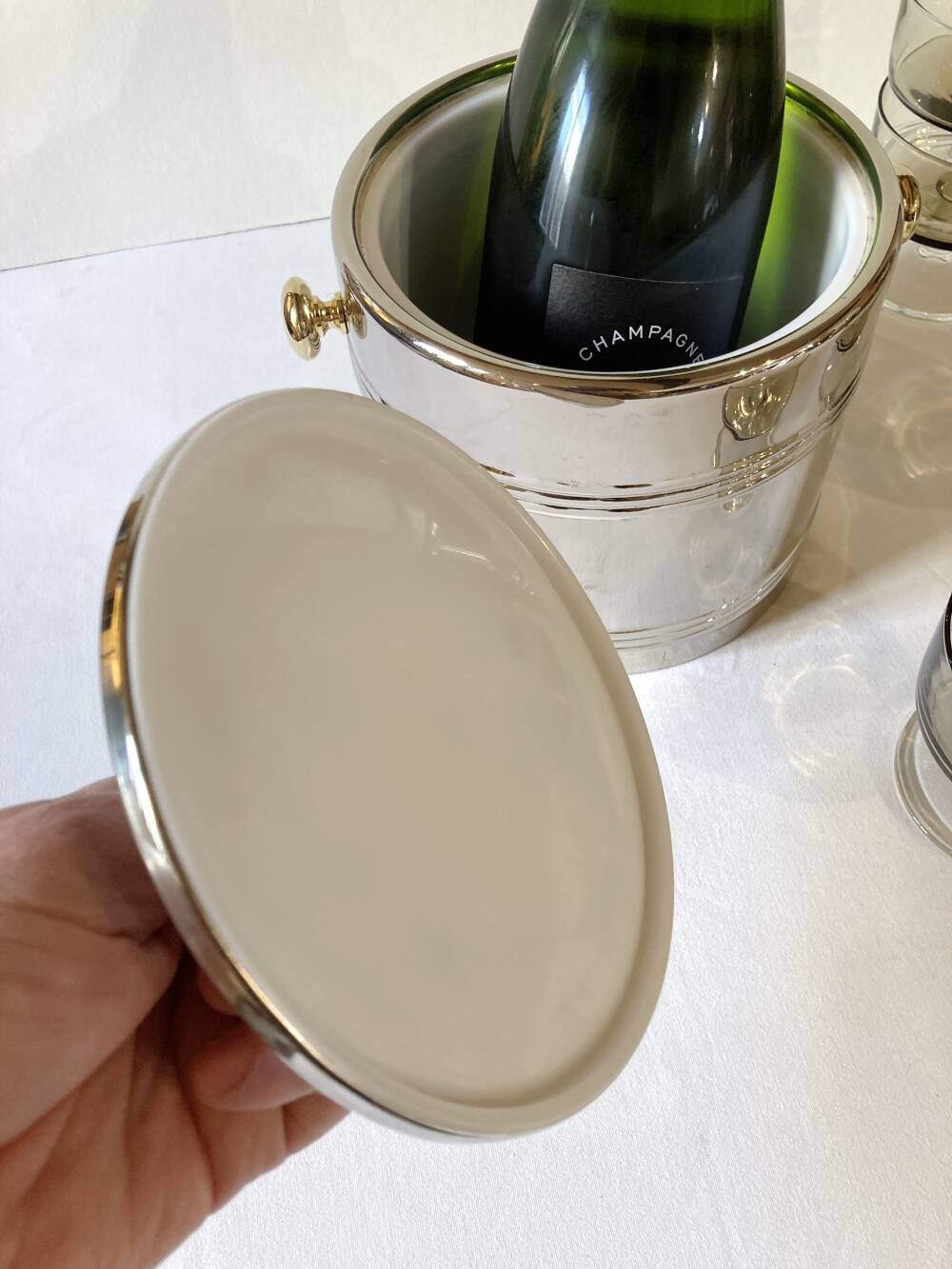 Silver-plated ice bucket