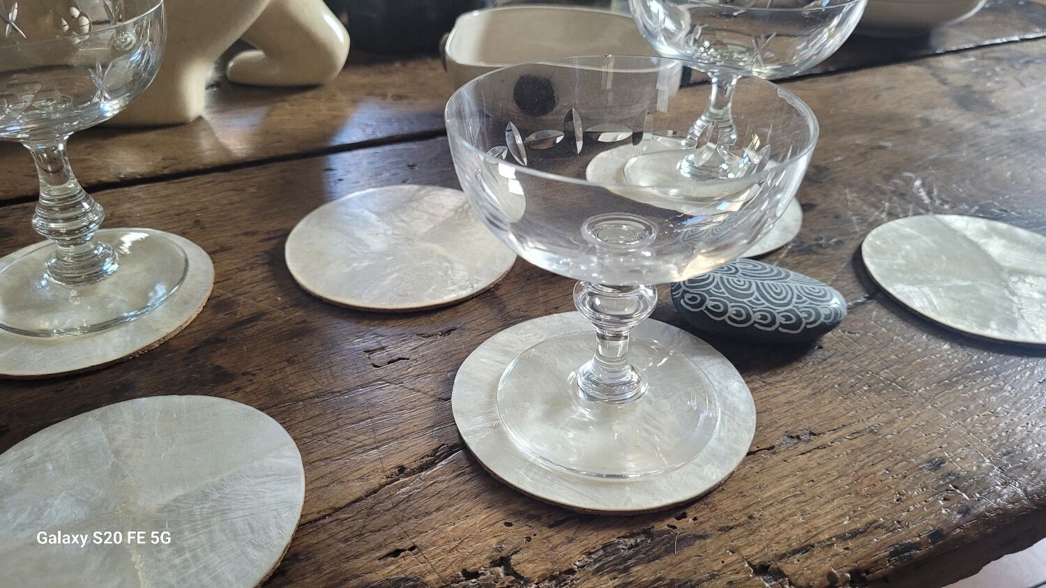 70's mother-of-pearl coaster