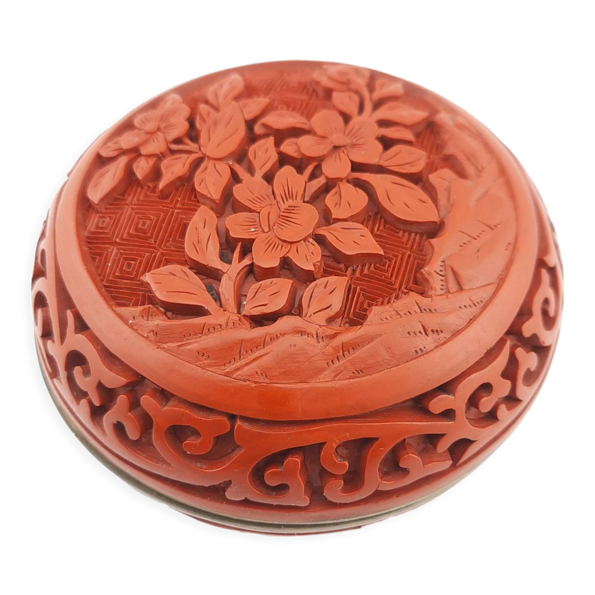 Chinese cinnabar lacquer box, vintage