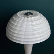 Lampe de table champignon en verre de Murano blanc, Italie, années 1970