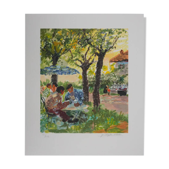 Yvonne Cheffer Delouis: Tea Time, original signed lithograph