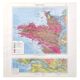 Brittany and Loire estuary map 43x43cm vintage from 1950