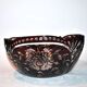 Saint-Louis Crystal Salad Bowl? Lined with Red Bordeaux Overlay Floral