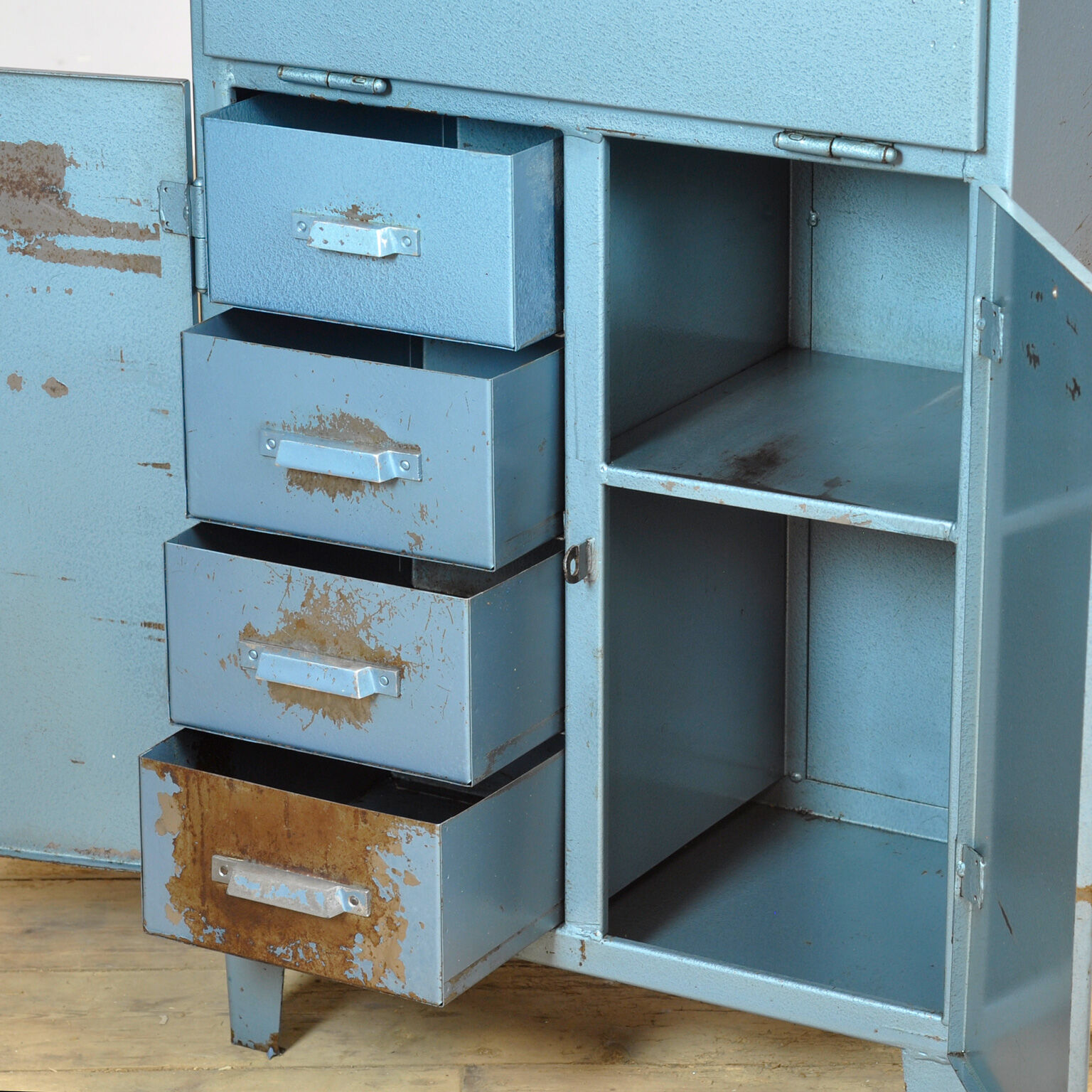 Industrial four-drawer cabinet from the 1970s