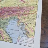 Old map of the Alps from 1928