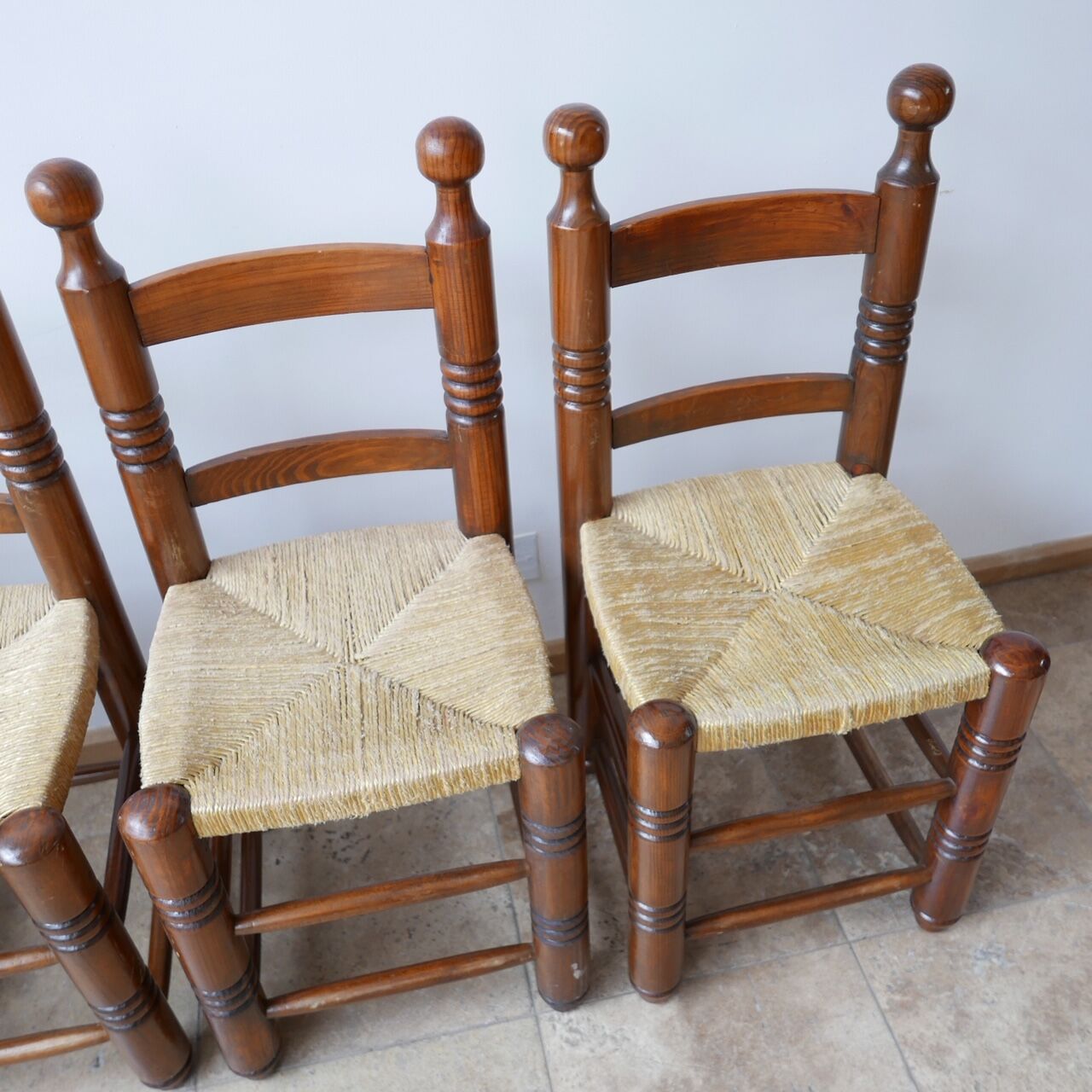 Set of six french mid-century dining chairs
