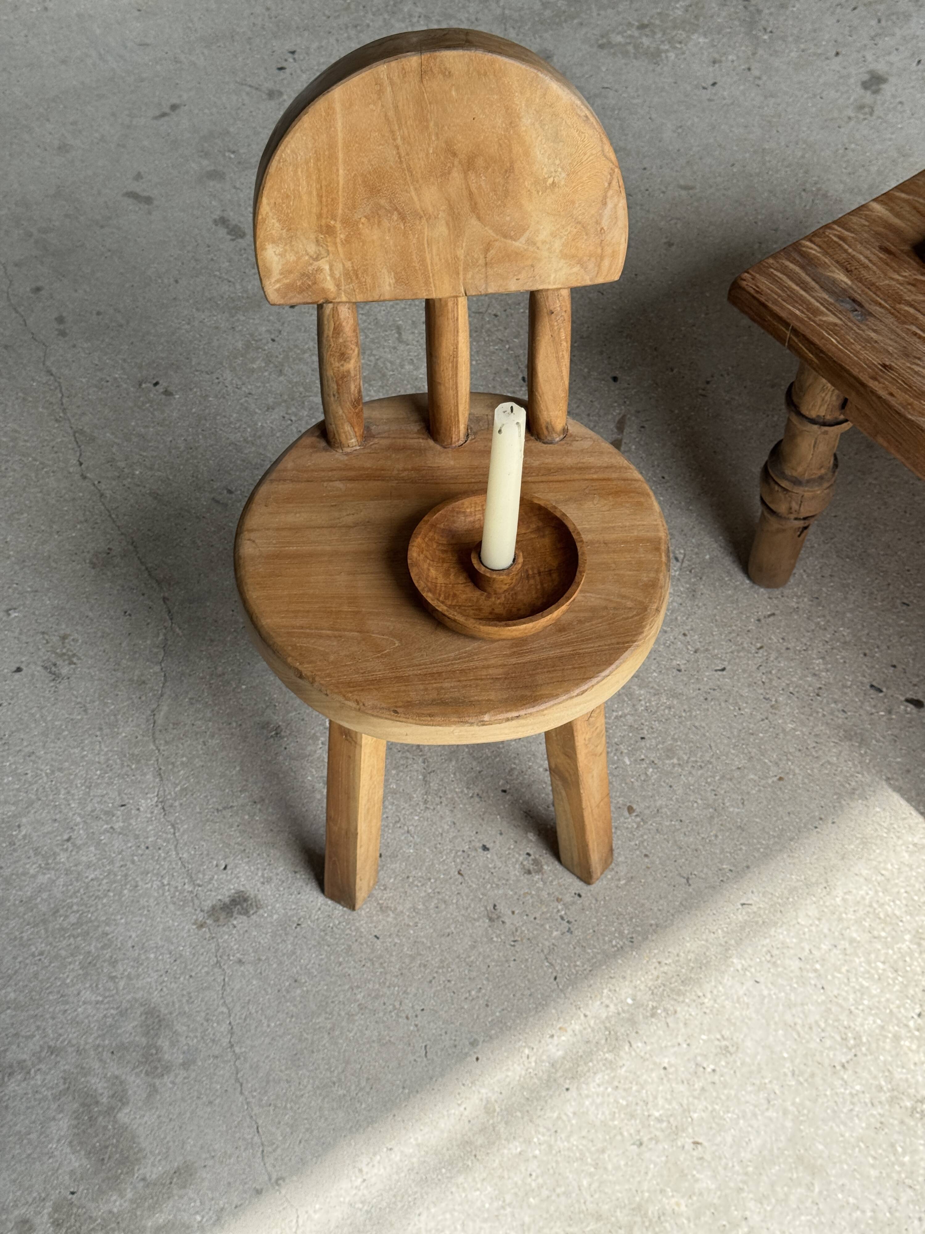Rectangular solid teak platter with carved edges 33x24