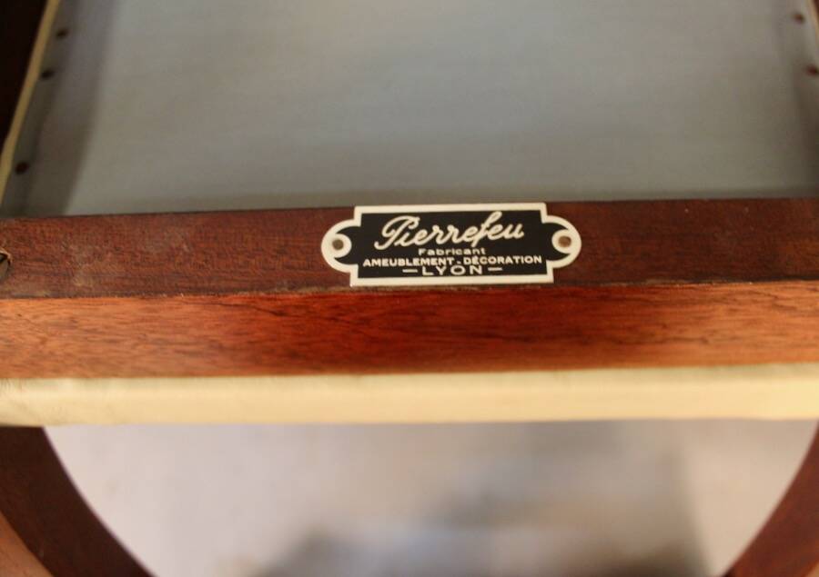 6 chairs from the brand Pierrefeu, a Lyon-based manufacturer, mahogany.