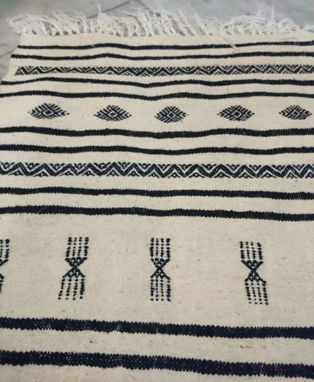 Corridor Kilim black and white handmade v