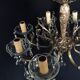 8 lights, crystal, bronze and brass chandelier